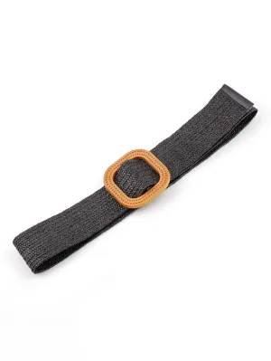 Woven Design Elastic Belt - Black - FD ⚡