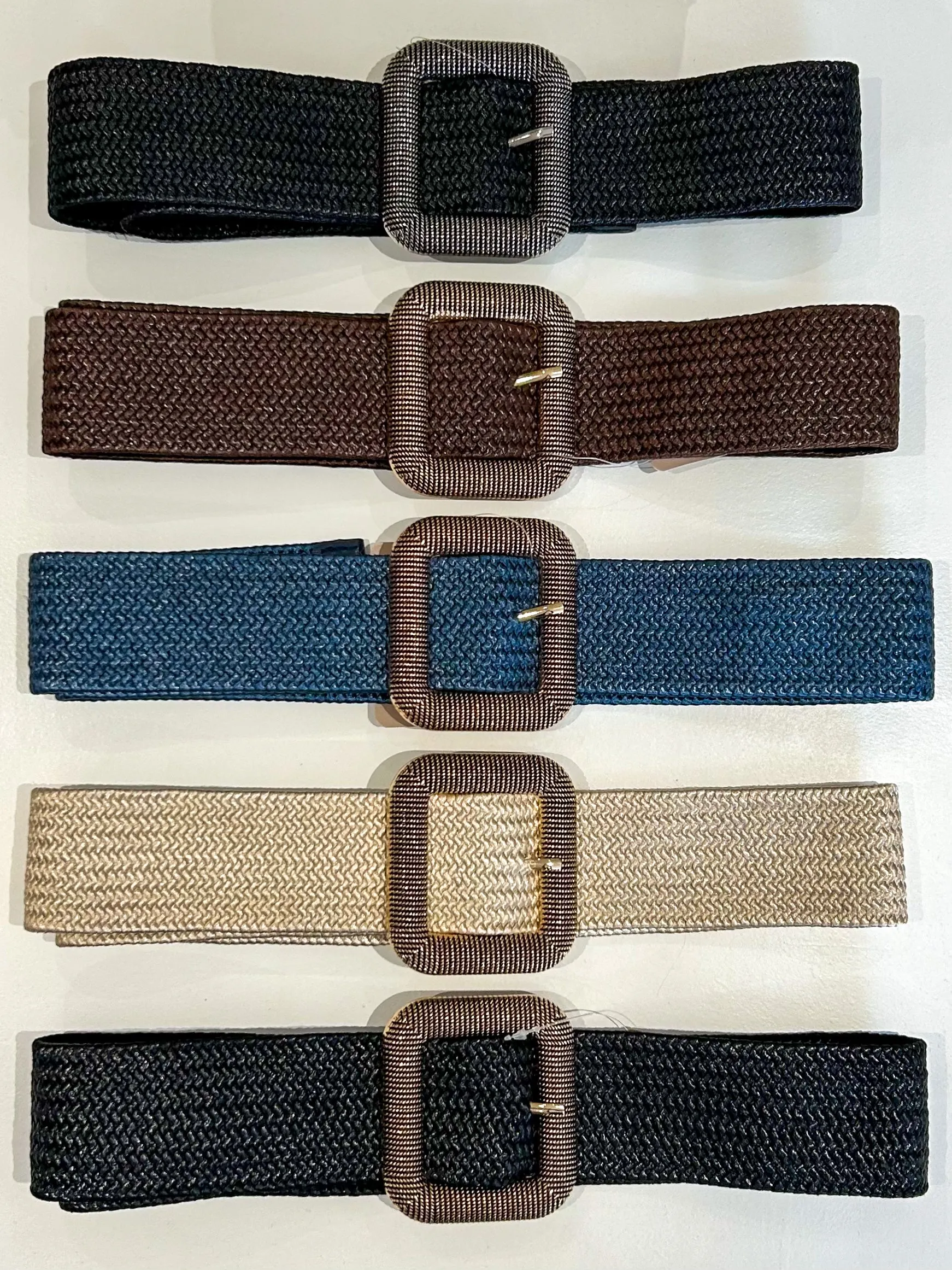 Woven Square Buckle Belts (5 Colours)
