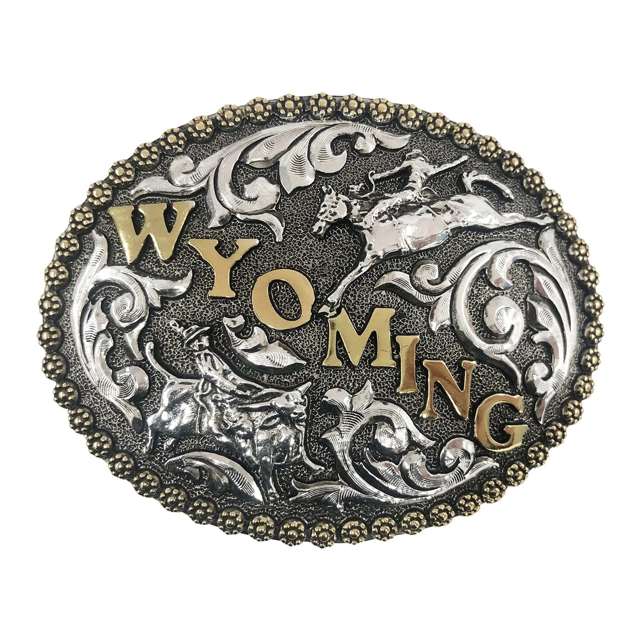 Wyoming with Bronc & Bull Riders Buckle