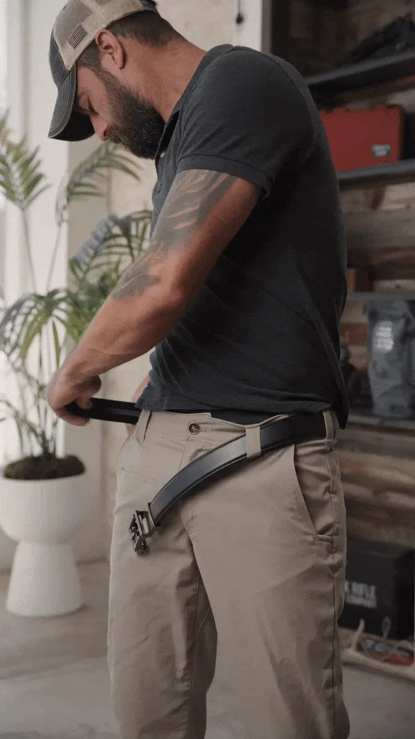 X4 BUCKLE | BROWN BUFFALO LEATHER GUN BELT