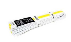 Yamasaki Deluxe White Martial Arts Belts Coloured Stripe | All Colours