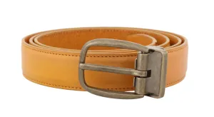 Yellow Leather Gold Buckle Belt