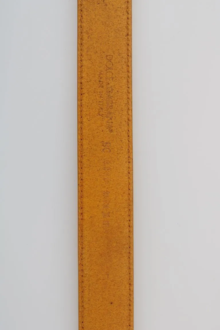 Yellow Leather Gold Buckle Belt