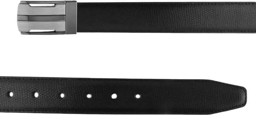 ZEVORA Men Genuine Leather Reversible Belt (Black)